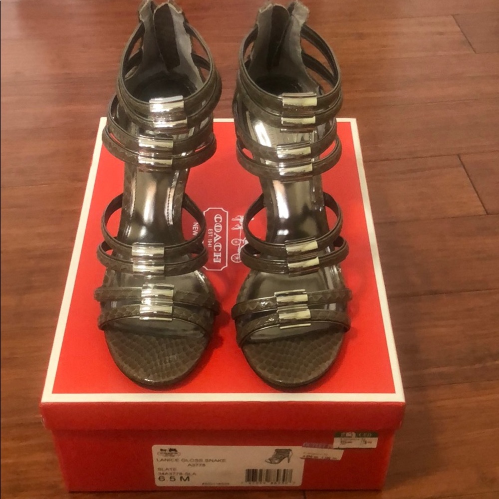 COACH LANICE GLOSS SNAKE HEEL 6.5M